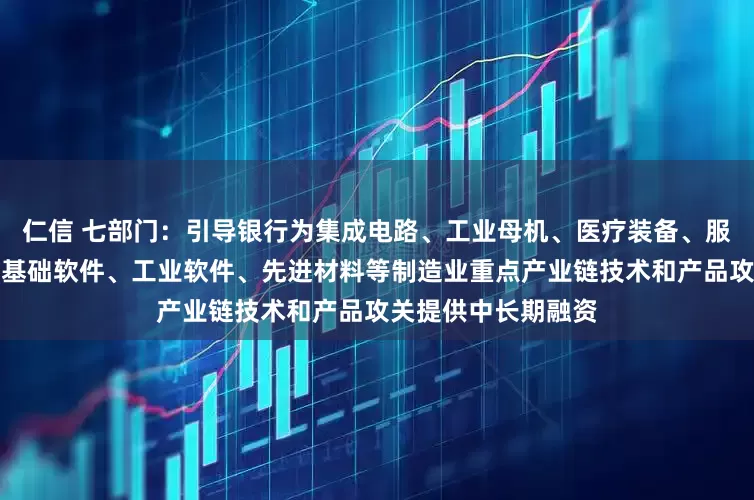 仁信 七部门：引导银行为集成电路、工业母机、医疗装备、服务器、仪器仪表、基础软件、工业软件、先进材料等制造业重点产业链技术和产品攻关提供中长期融资