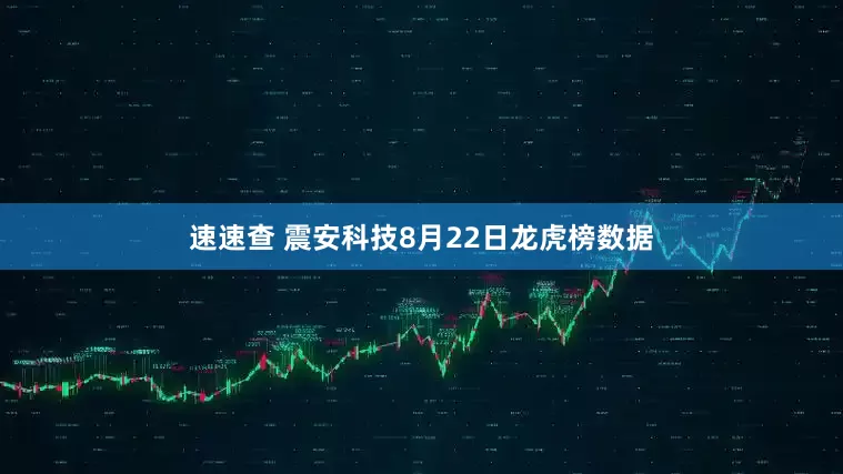 速速查 震安科技8月22日龙虎榜数据